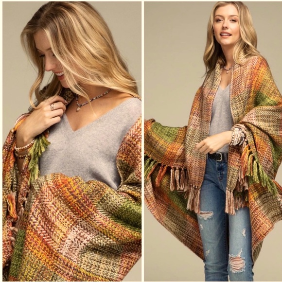 🌸💕 Sale Last one Citrus Chamomile Chunky plaid yarn throw Blanket - Picture 6 of 7